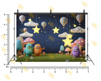 FANTASY NIGHT SKY CARTOON MONSTERS KIDS BIRTHDAY THEME BACKDROP FOR KIDS, BABY & CREATIVE PHOTOGRAPHY