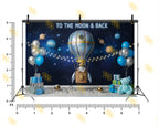SPACE HOT AIR BALLOON ASTRONAUT BABY BIRTHDAY GALAXY THEME BACKDROP FOR BABY, KIDS & BIRTHDAY PHOTOGRAPHY