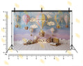 PASTEL HOT AIR BALLOON BABY FIRST BIRTHDAY DREAMY SKY THEME BACKDROP FOR BABY, KIDS & CAKE SMASH PHOTOGRAPHY