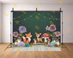 CUTE FOREST ANIMAL FLORAL SETUP BACKDROP FOR KIDS & BABY PHOTOGRAPHY