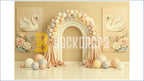 PASTEL SWAN PRINCESS BALLOON ARCH FLORAL ELEGANT BABY THEME BACKDROP FOR BABY, KIDS & BIRTHDAY PHOTOGRAPHY