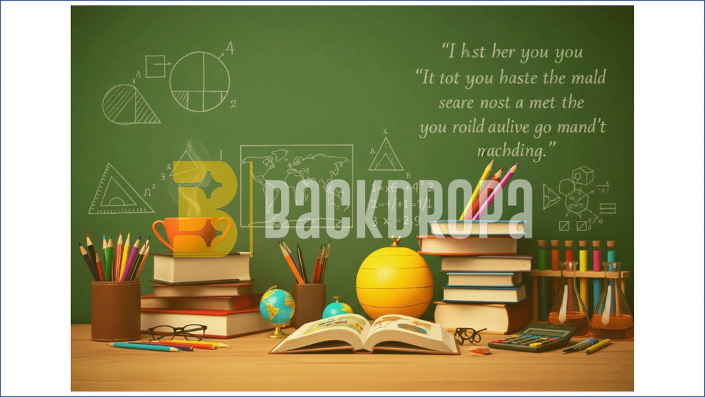 CLASSROOM STUDY DESK BLACKBOARD EDUCATION SCHOOL THEME BACKDROP FOR KIDS, STUDENTS & EDUCATIONAL PHOTOGRAPHY