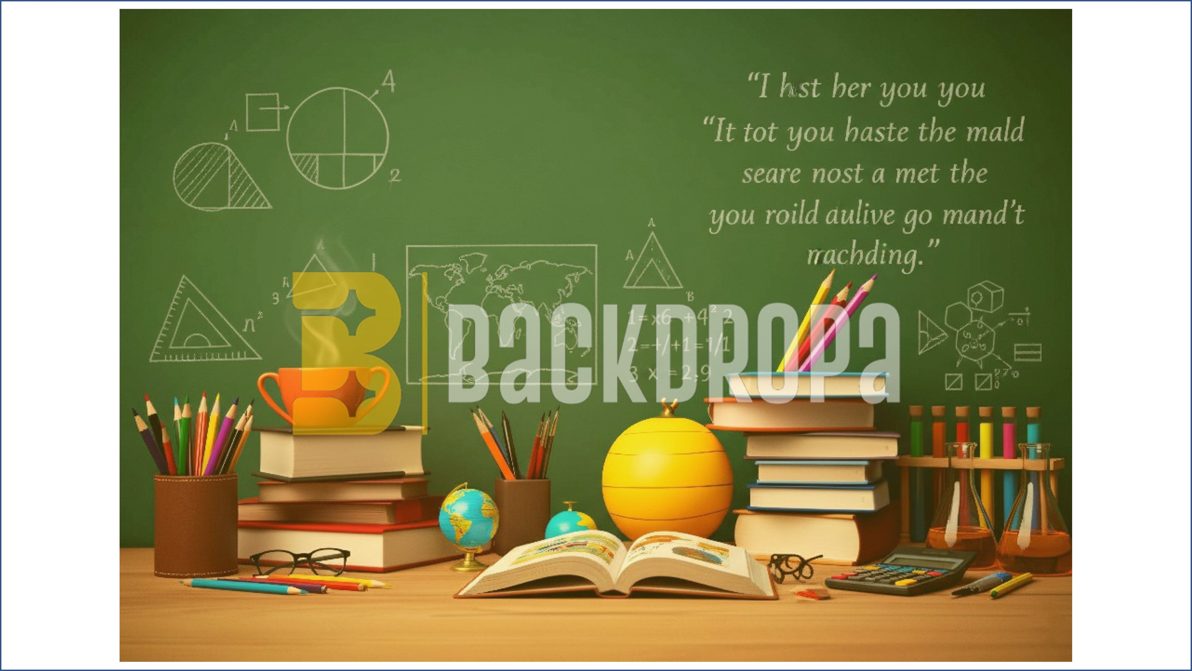 CLASSROOM STUDY DESK BLACKBOARD EDUCATION SCHOOL THEME BACKDROP FOR KIDS, STUDENTS & EDUCATIONAL PHOTOGRAPHY
