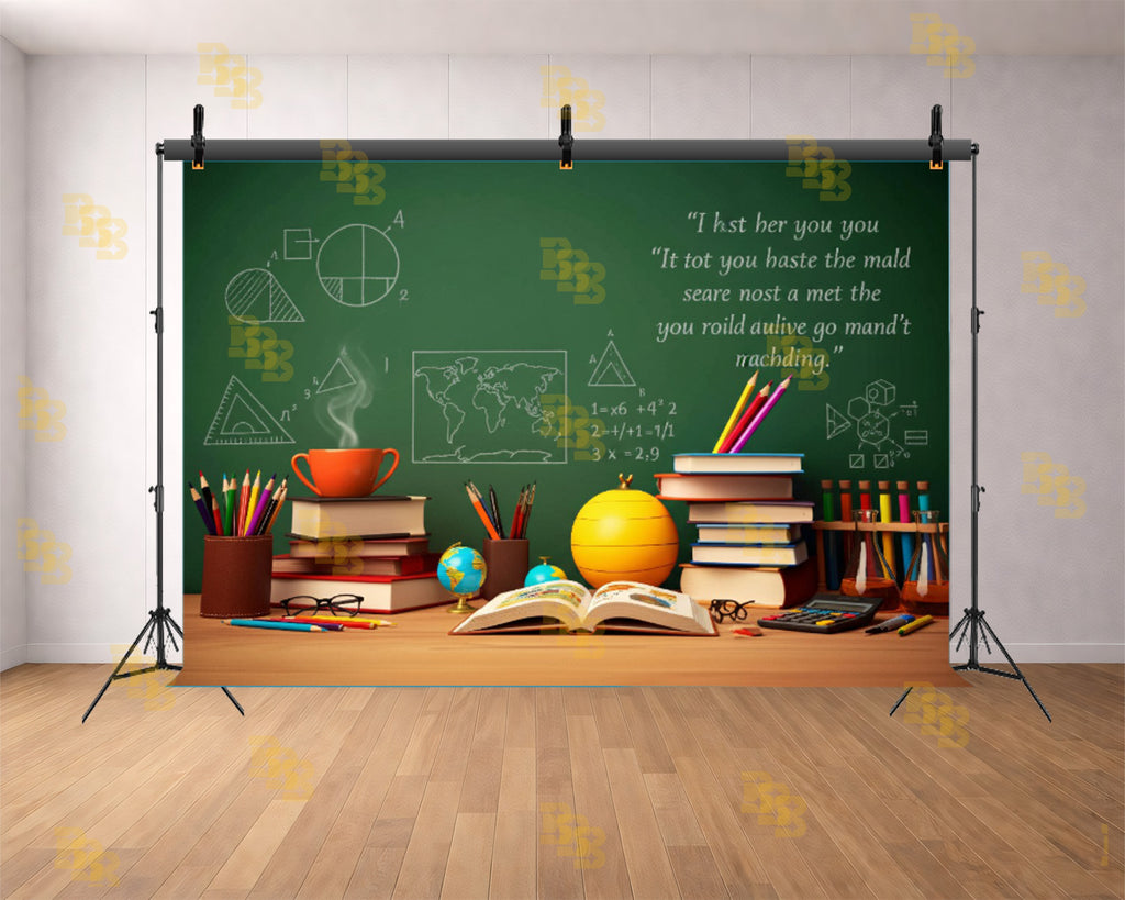 CLASSROOM STUDY DESK BLACKBOARD EDUCATION SCHOOL THEME BACKDROP FOR KIDS, STUDENTS & EDUCATIONAL PHOTOGRAPHY