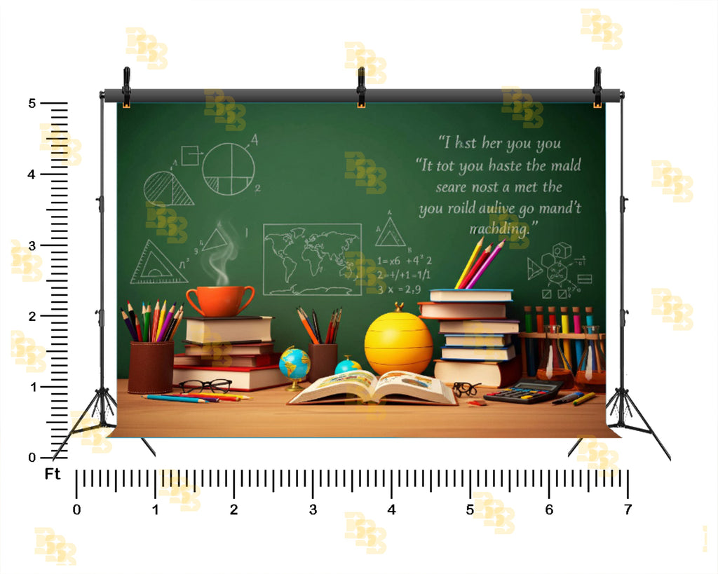 CLASSROOM STUDY DESK BLACKBOARD EDUCATION SCHOOL THEME BACKDROP FOR KIDS, STUDENTS & EDUCATIONAL PHOTOGRAPHY