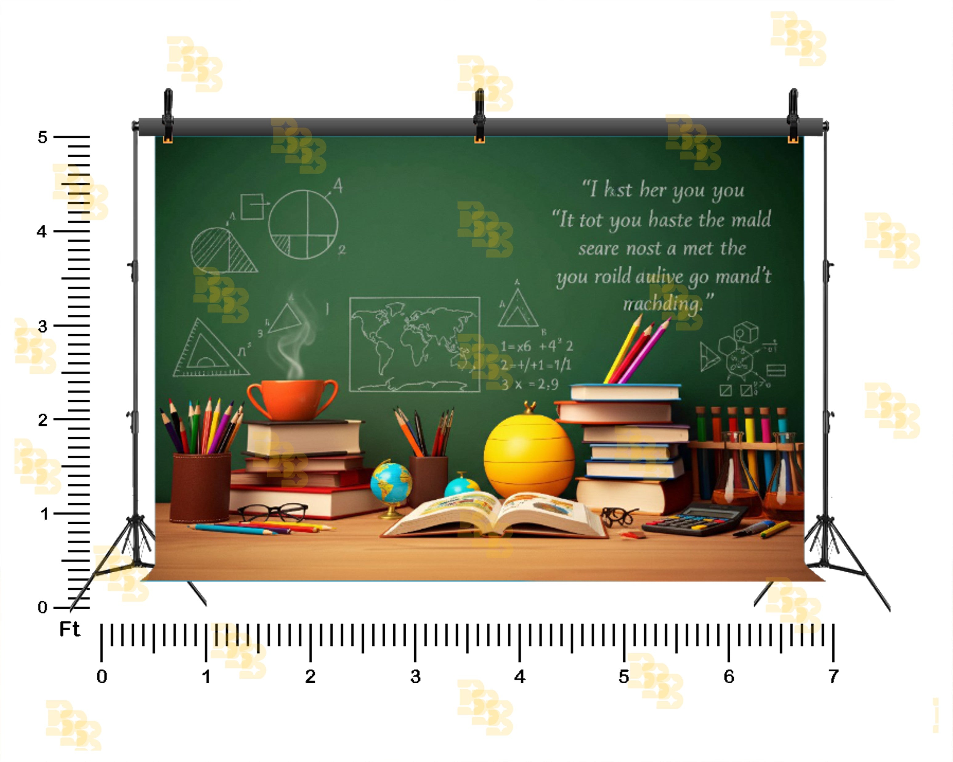 CLASSROOM STUDY DESK BLACKBOARD EDUCATION SCHOOL THEME BACKDROP FOR KIDS, STUDENTS & EDUCATIONAL PHOTOGRAPHY