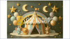 NIGHT CIRCUS CARNIVAL TENT CUTE ANIMAL MOON STAR THEME BACKDROP FOR BABY, KIDS & BIRTHDAY PHOTOGRAPHY