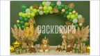 JUNGLE SAFARI GREEN BALLOON ARCH ANIMAL BIRTHDAY THEME BACKDROP FOR BABY, KIDS & BIRTHDAY PHOTOGRAPHY