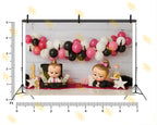 BOSS BABY GIRL PINK BLACK BALLOON MONEY THEME BIRTHDAY SETUP BACKDROP FOR BABY, KIDS & BIRTHDAY PHOTOGRAPHY