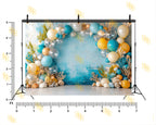 UNDERWATER CORAL BALLOON ARCH SEA SHELL OCEAN THEME BACKDROP FOR BABY, KIDS & BIRTHDAY PHOTOGRAPHY