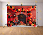 FIRE TRUCK GARAGE THEME SETUP FOR CAKE SMASH, BABY & KIDS PHOTOGRAPHY