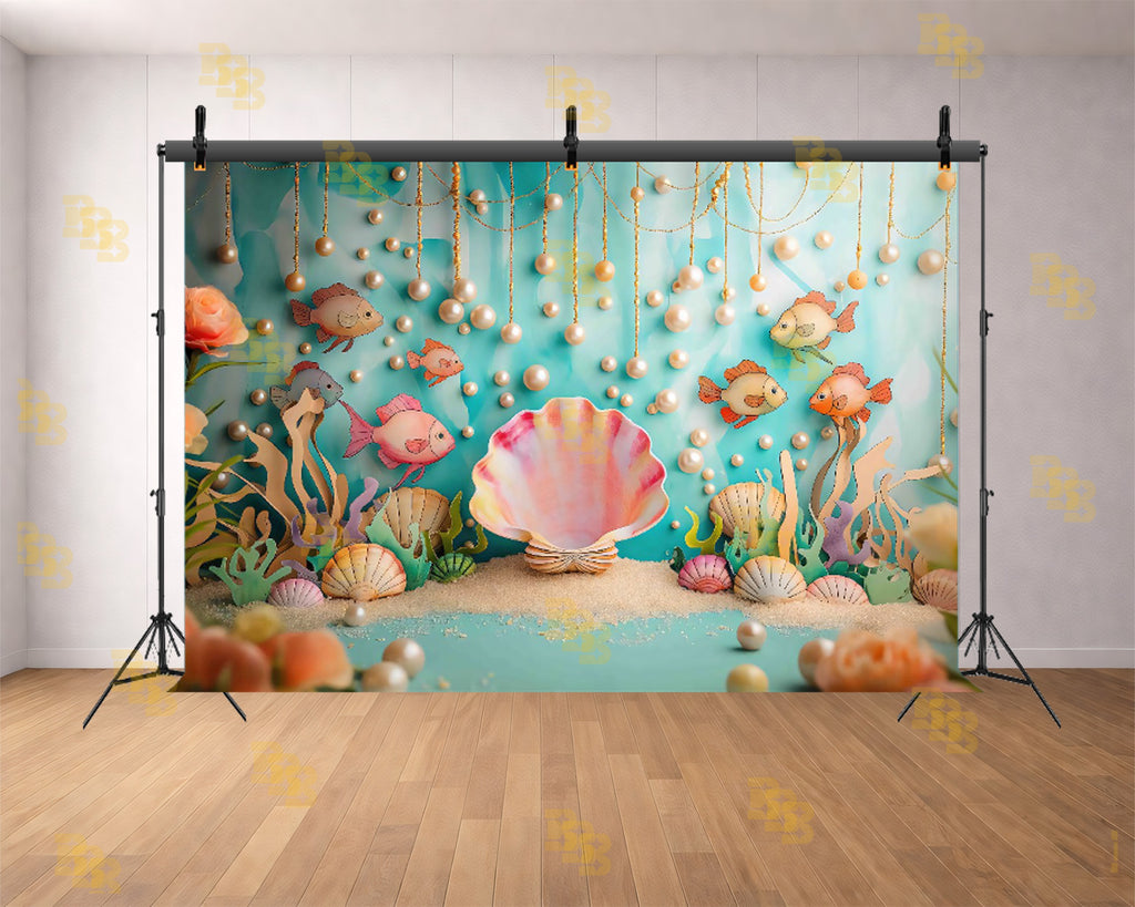 UNDERWATER SEA SHELL THEME SETUP FOR CAKE SMASH, BABY & KIDS PHOTOGRAPHY