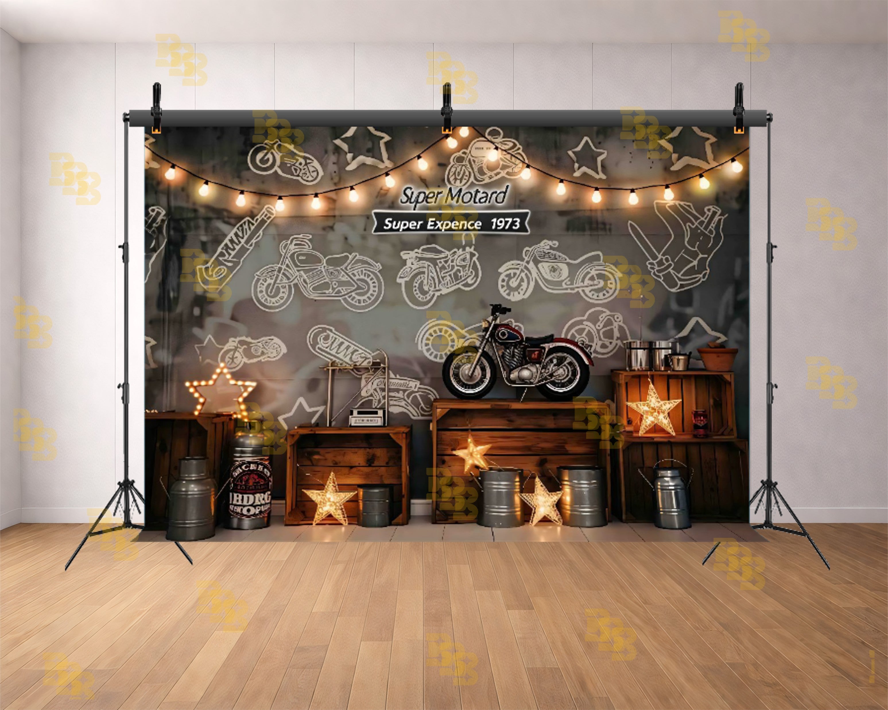 VINTAGE BIKE GARAGE THEME SETUP FOR KIDS PHOTOGRAPHY