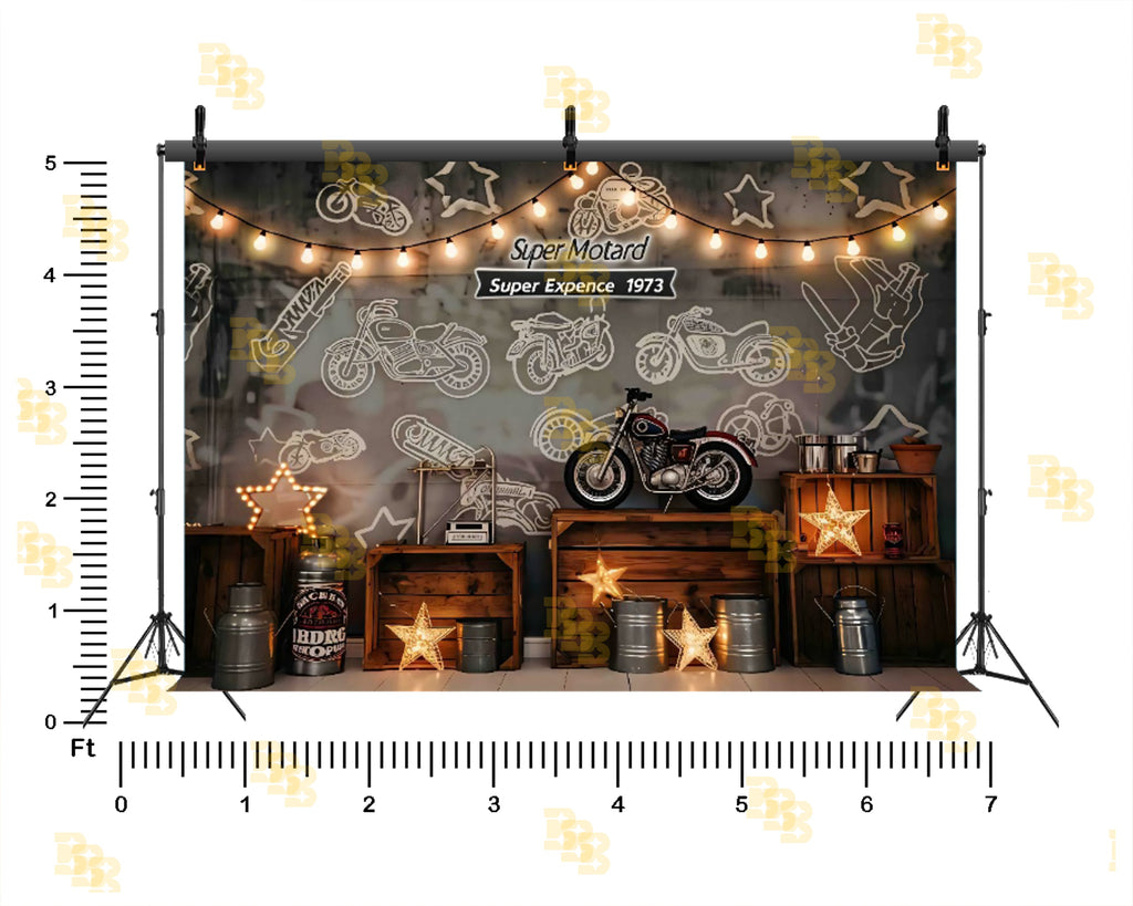 VINTAGE BIKE GARAGE THEME SETUP FOR KIDS PHOTOGRAPHY