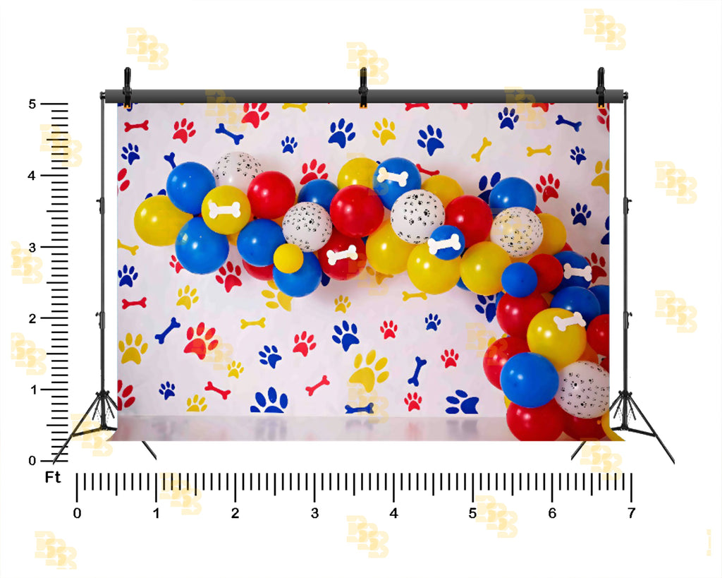 COLORFUL PUPPY PAW THEME SETUP FOR KIDS PHOTOGRAPHY