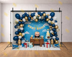 BOSS BABY LUXURY BIRTHDAY SETUP BACKDROP FOR KIDS & CAKE SMASH PHOTOGRAPHY