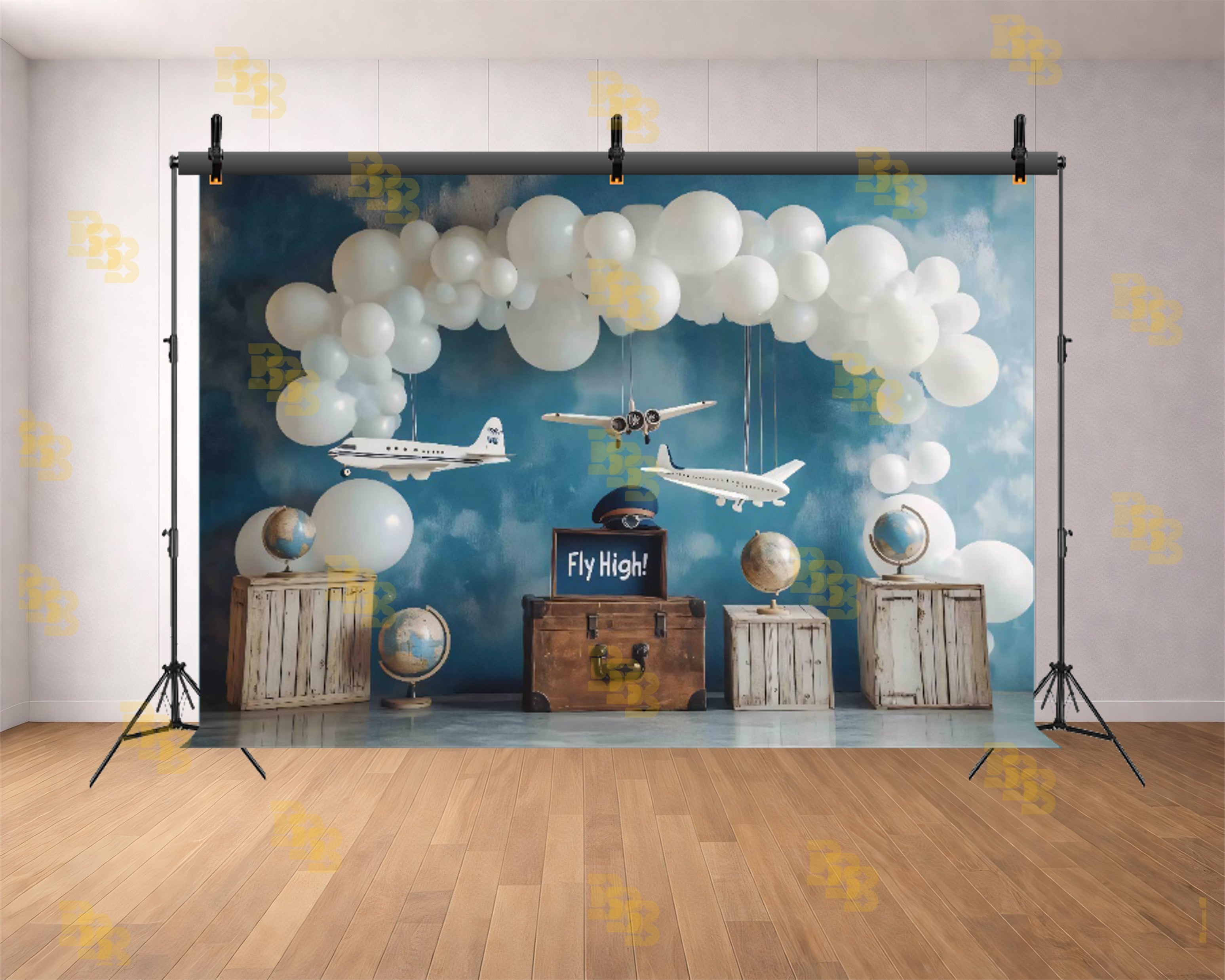 AIRPLANE TRAVEL ADVENTURE THEME SETUP FOR KIDS PHOTOGRAPHY