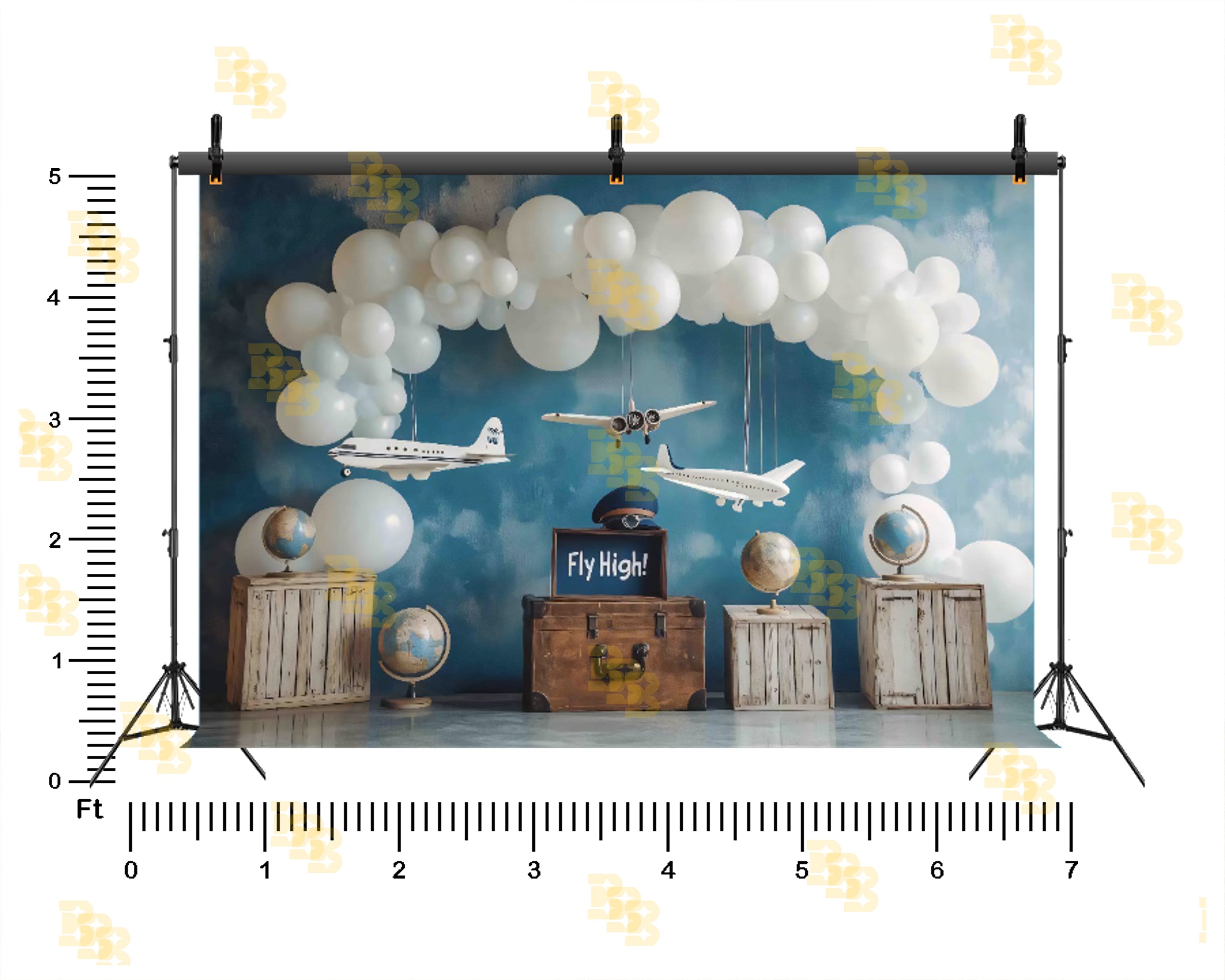 AIRPLANE TRAVEL ADVENTURE THEME SETUP FOR KIDS PHOTOGRAPHY