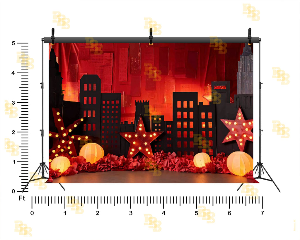 RED CITY LIGHTS THEME SETUP FOR KIDS PHOTOGRAPHY