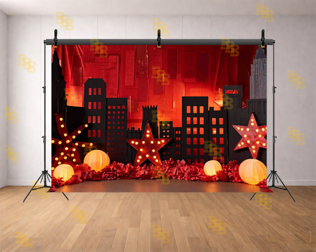 RED CITY LIGHTS THEME SETUP FOR KIDS PHOTOGRAPHY