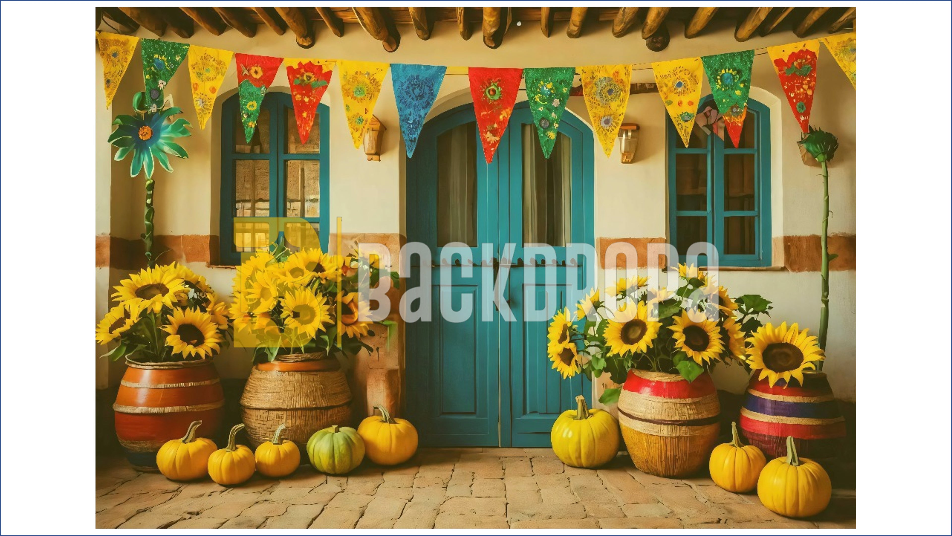 RUSTIC SUNFLOWER FESTIVE DOOR SETUP FOR KIDS PHOTOGRAPHY