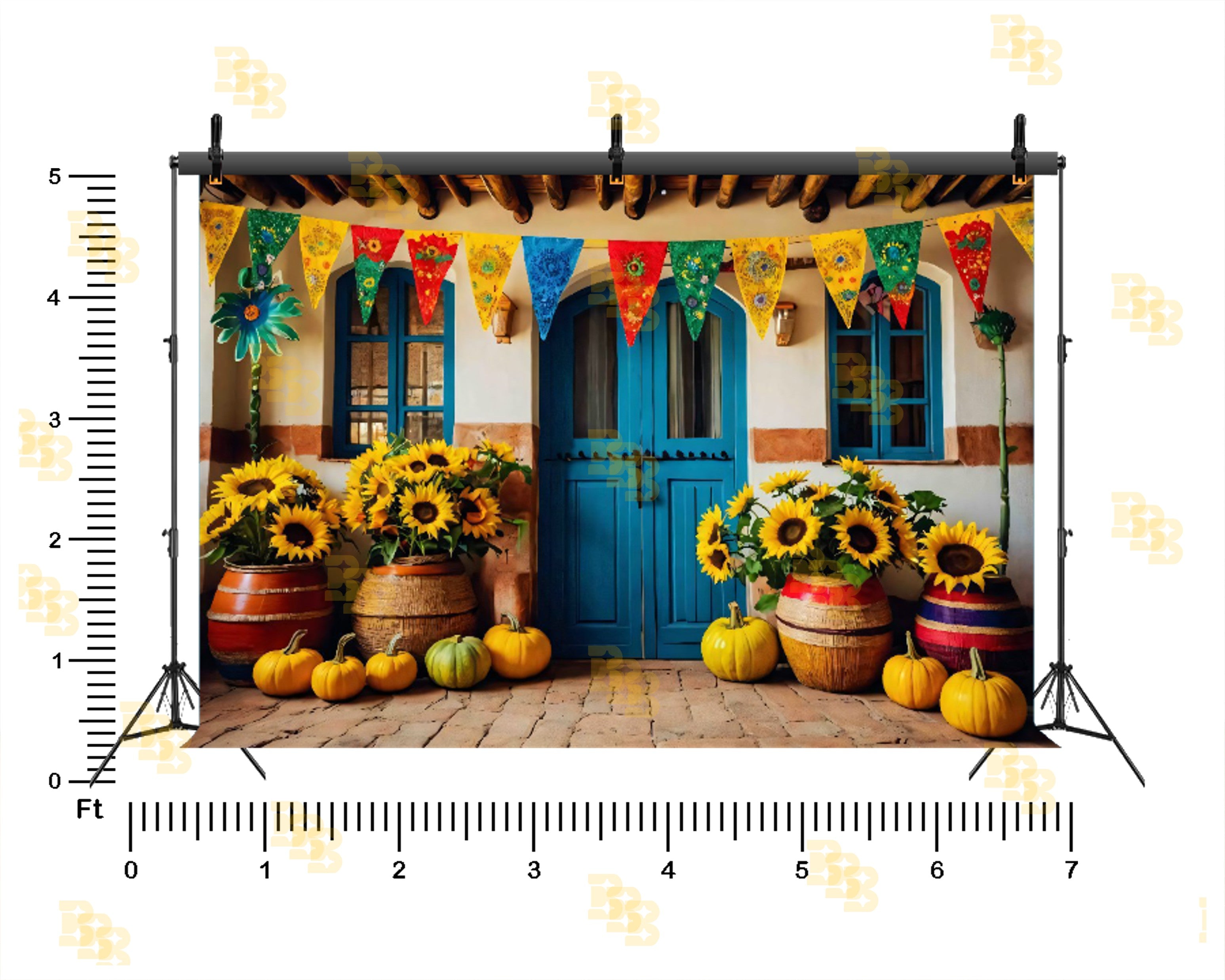 RUSTIC SUNFLOWER FESTIVE DOOR SETUP FOR KIDS PHOTOGRAPHY