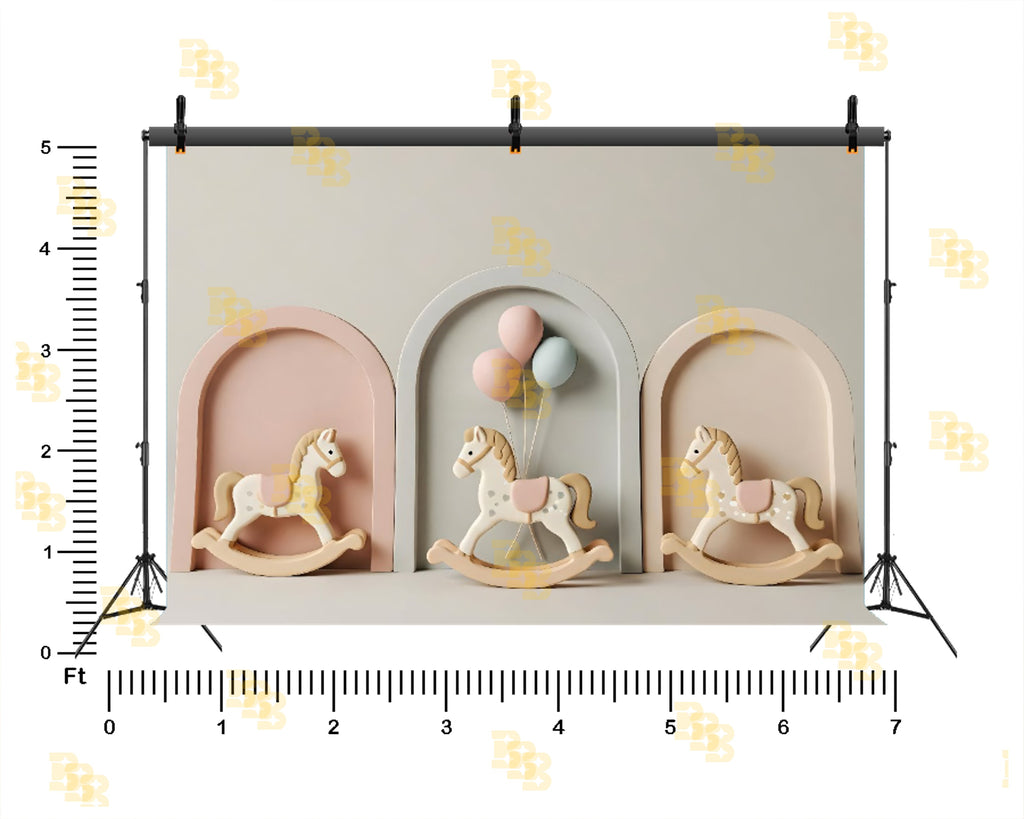 PASTEL ROCKING HORSE THEME SETUP FOR KIDS PHOTOGRAPHY