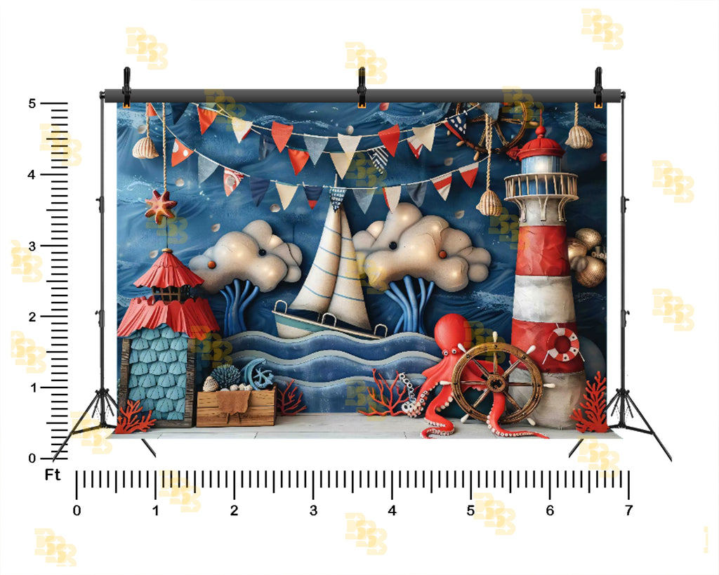 OCEAN LIGHTHOUSE ADVENTURE THEME SETUP FOR KIDS PHOTOGRAPHY