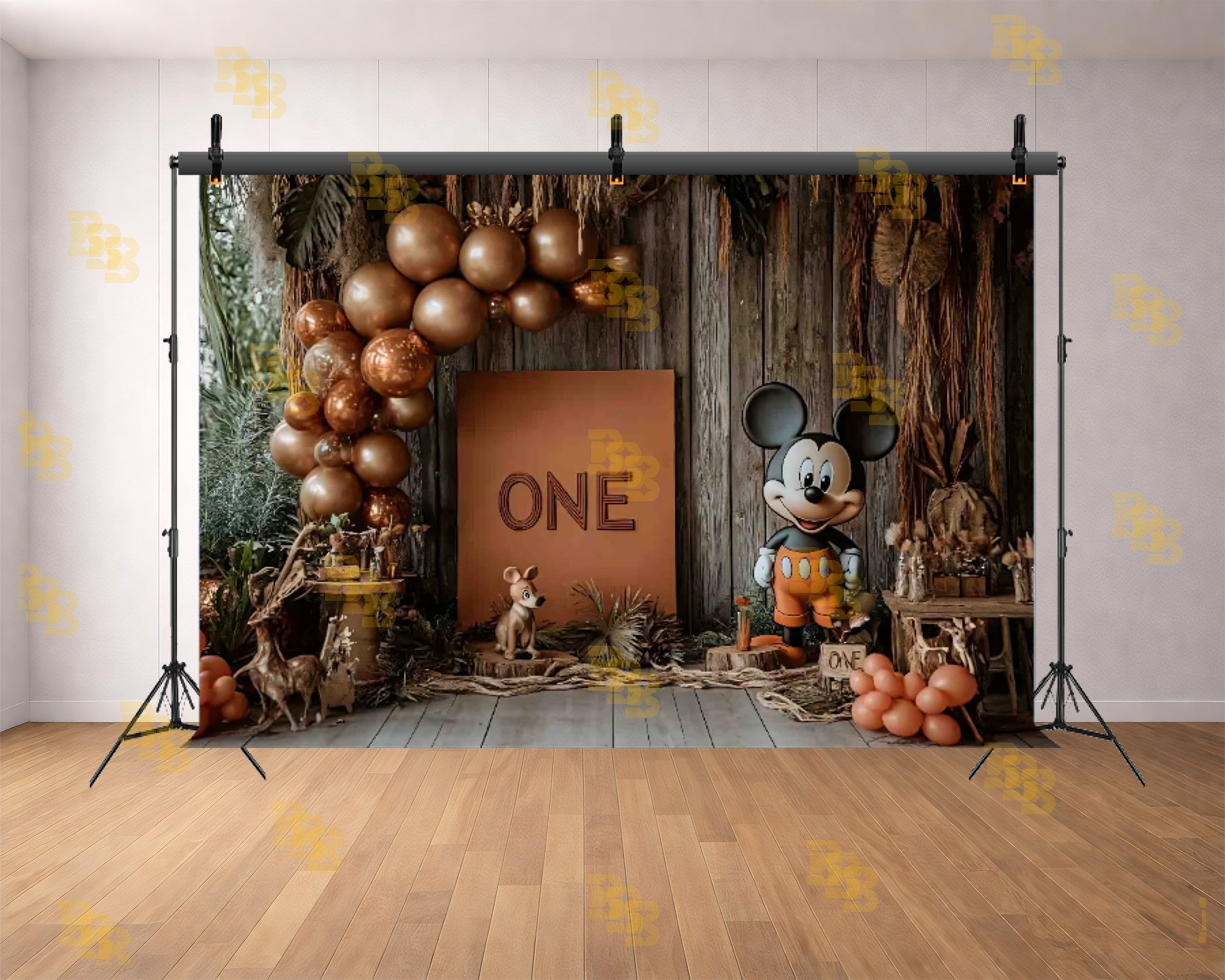 RUSTIC JUNGLE BIRTHDAY THEME SETUP FOR KIDS PHOTOGRAPHY