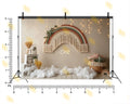 BOHO RAINBOW FIRST BIRTHDAY SETUP BACKDROP FOR BABY & CAKE SMASH PHOTOGRAPHY