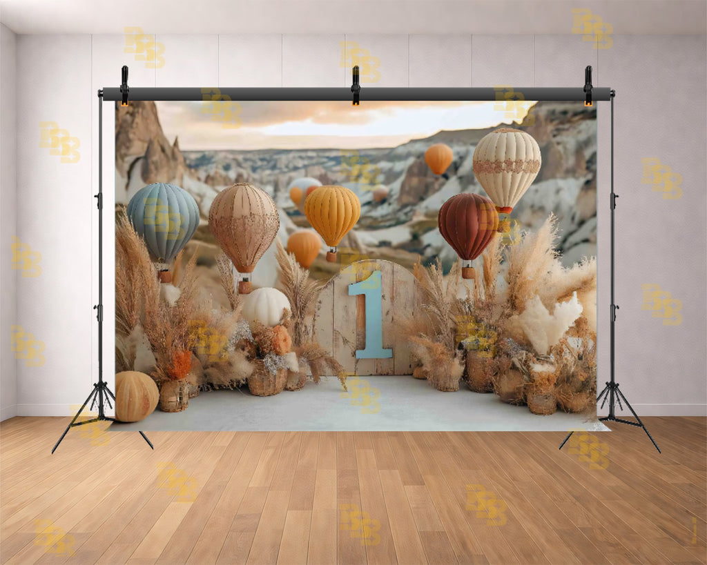HOT AIR BALLOON BIRTHDAY THEME SETUP FOR KIDS PHOTOGRAPHY