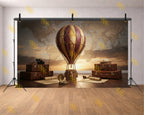 VINTAGE TRAVEL BALLOON THEME SETUP FOR KIDS PHOTOGRAPHY