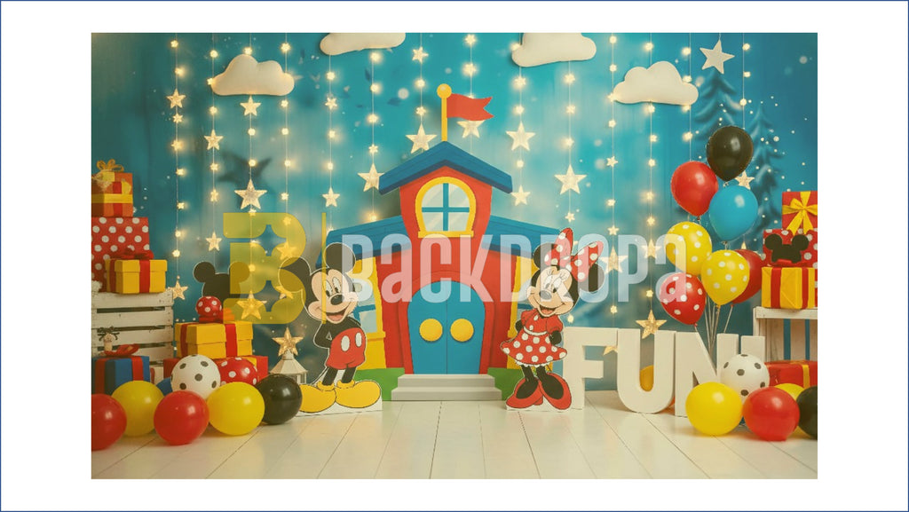 CARTOON BIRTHDAY PARTY THEME SETUP FOR KIDS PHOTOGRAPHY