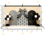 BLACK AND WHITE ELEGANT ARCH THEME SETUP FOR KIDS PHOTOGRAPHY