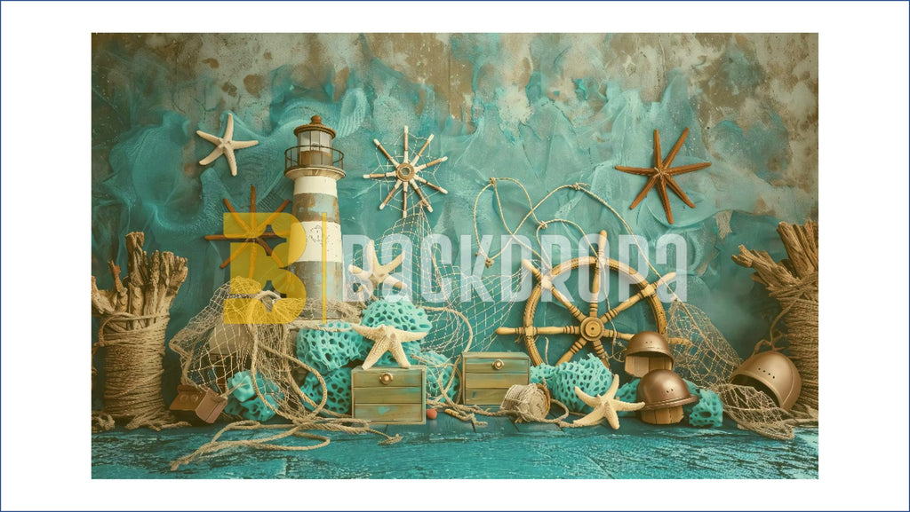 NAUTICAL LIGHTHOUSE SEA THEME SETUP FOR KIDS PHOTOGRAPHY