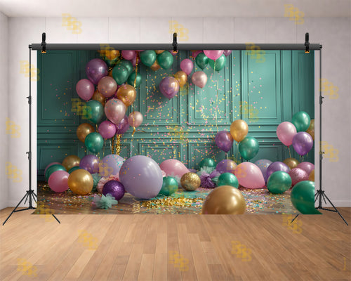 COLORFUL BALLOON CELEBRATION THEME SETUP FOR KIDS PHOTOGRAPHY