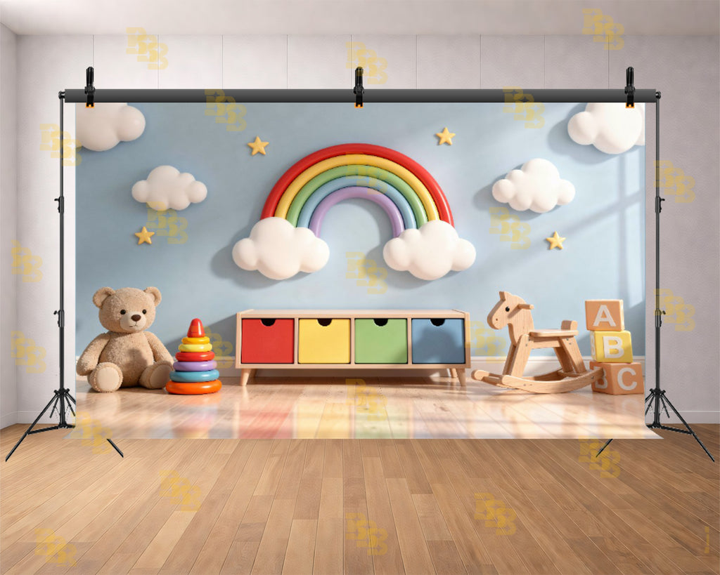 RAINBOW TOY ROOM THEME SETUP FOR KIDS PHOTOGRAPHY