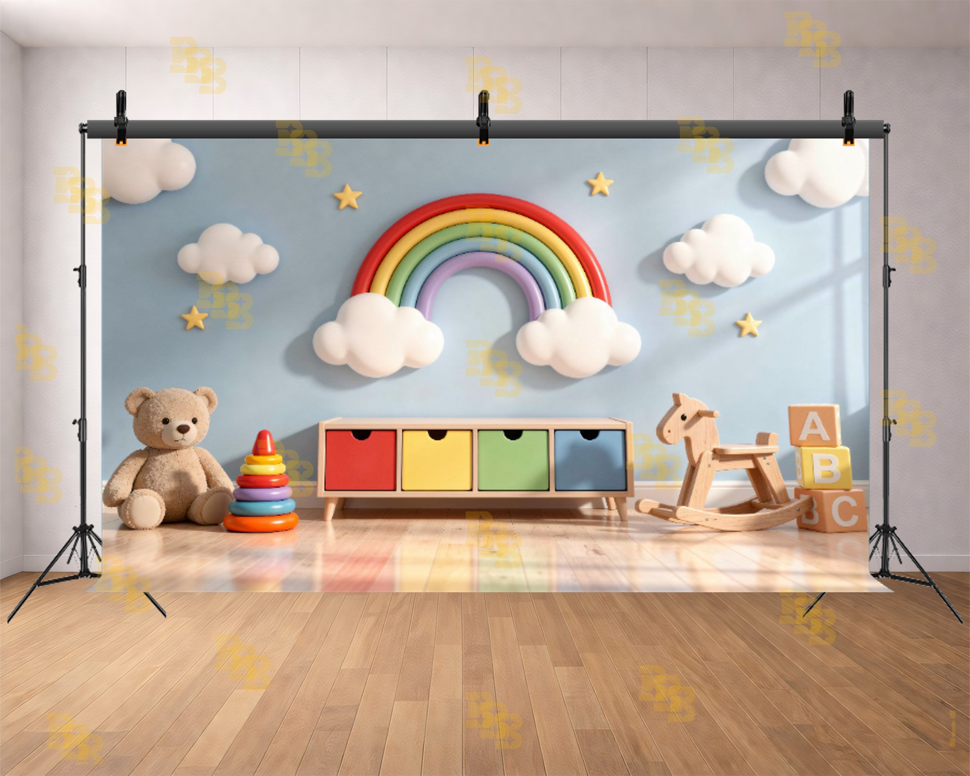 RAINBOW TOY ROOM THEME SETUP FOR KIDS PHOTOGRAPHY