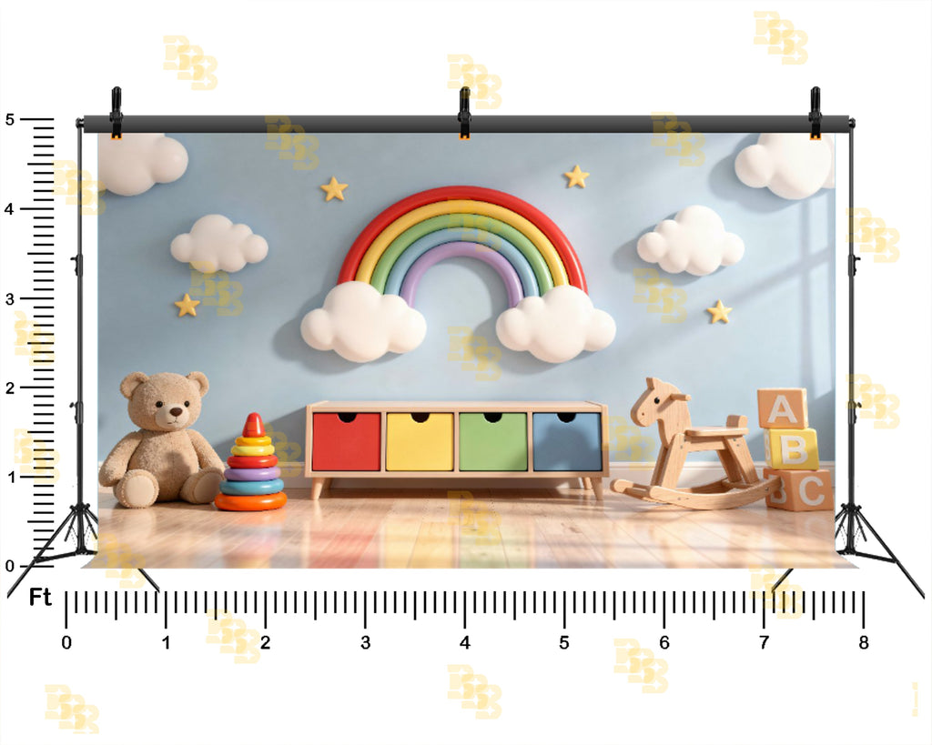 RAINBOW TOY ROOM THEME SETUP FOR KIDS PHOTOGRAPHY
