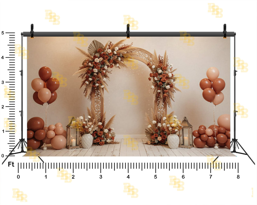 BOHO FLORAL ARCH THEME SETUP FOR KIDS PHOTOGRAPHY