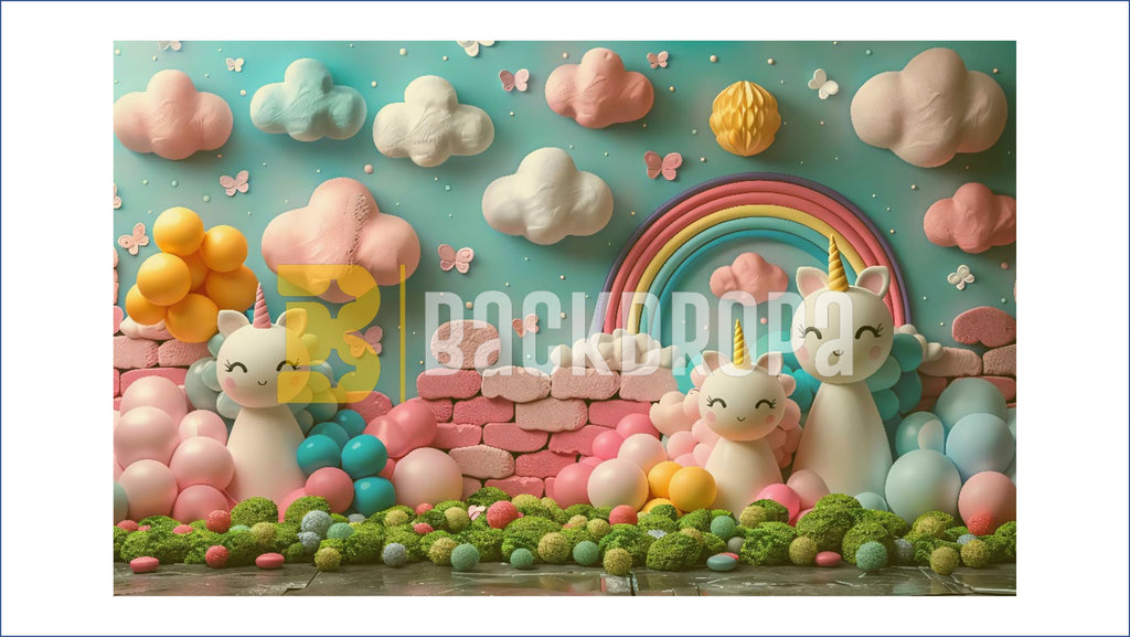 UNICORN RAINBOW FANTASY THEME SETUP FOR KIDS PHOTOGRAPHY