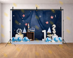 NAUTICAL OCEAN THEME KIDS FIRST BIRTHDAY SAILBOAT BACKDROP FOR KIDS PHOTOGRAPHY
