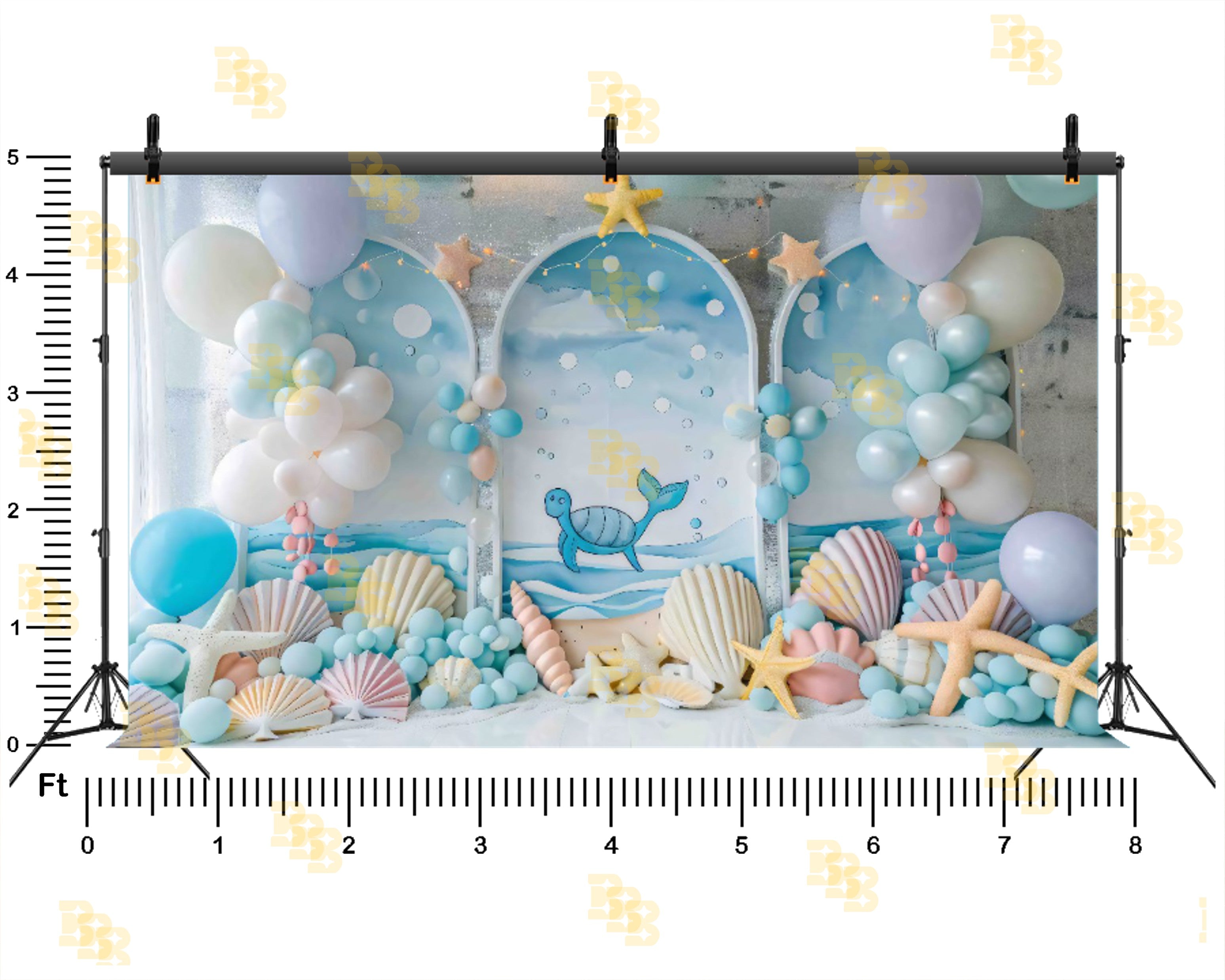 PASTEL UNDERWATER SEA SHELL THEME SETUP FOR KIDS PHOTOGRAPHY