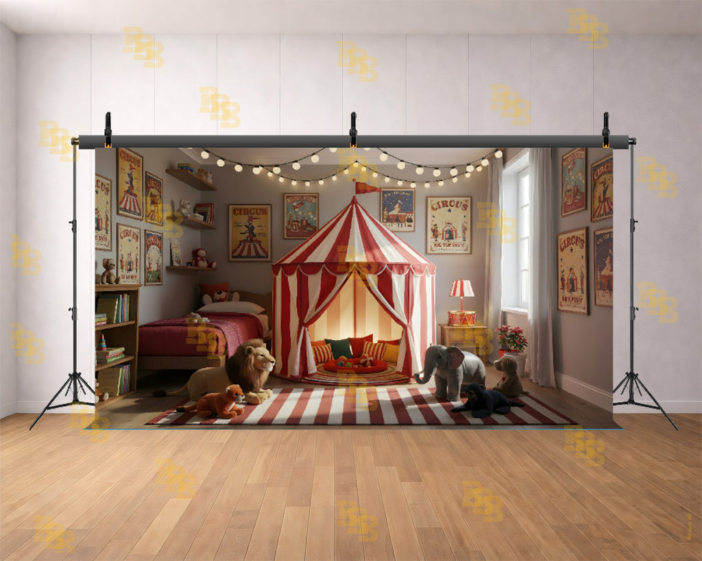CIRCUS TENT PLAYROOM THEME SETUP FOR KIDS PHOTOGRAPHY