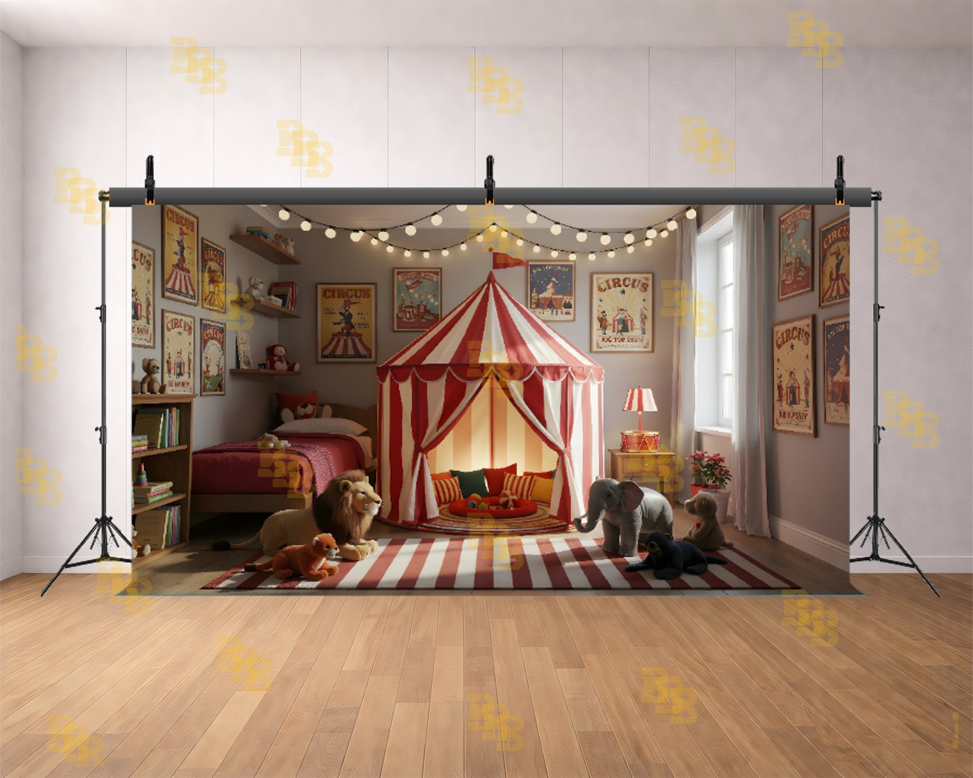 CIRCUS TENT PLAYROOM THEME SETUP FOR KIDS PHOTOGRAPHY