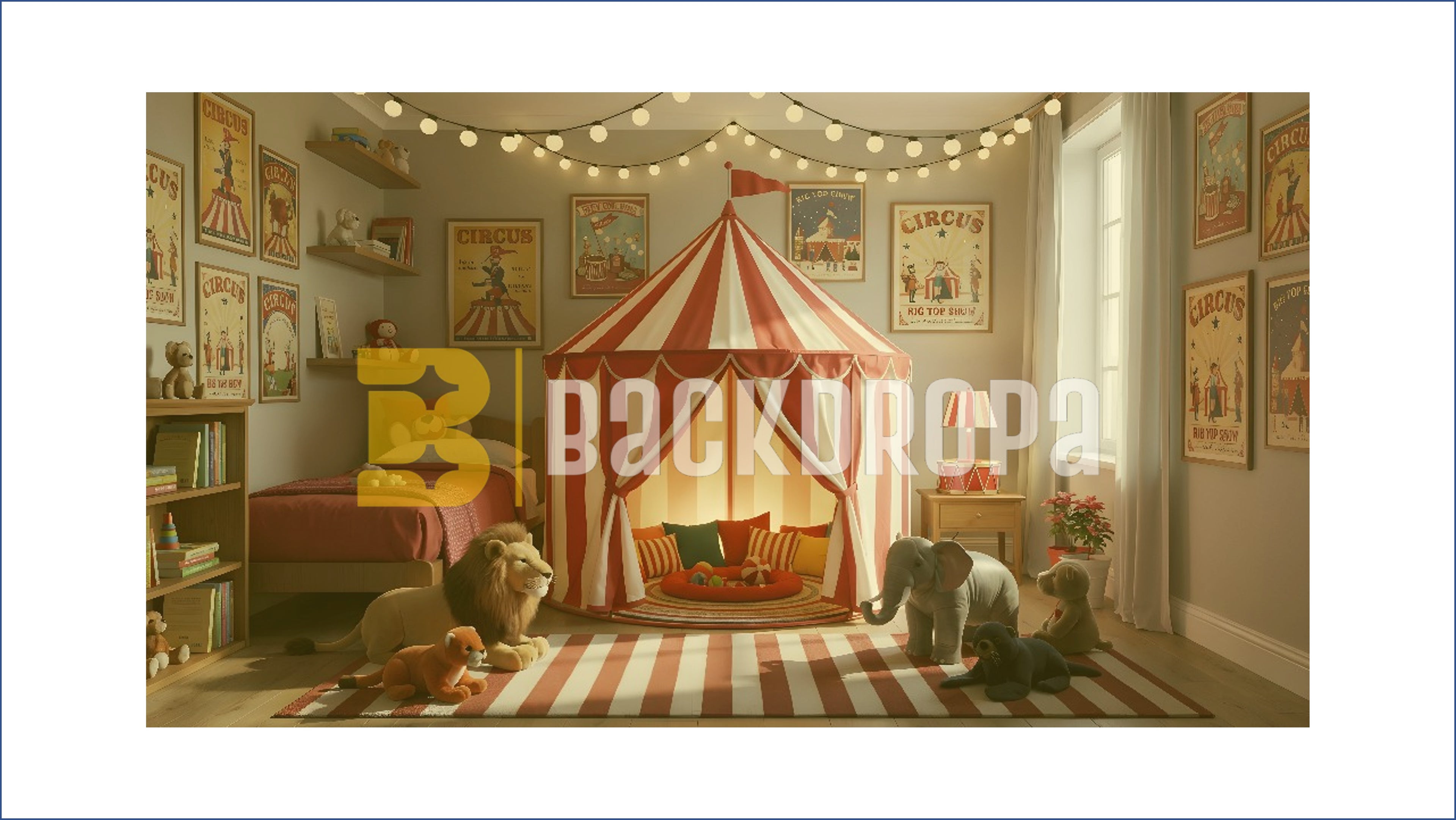CIRCUS TENT PLAYROOM THEME SETUP FOR KIDS PHOTOGRAPHY