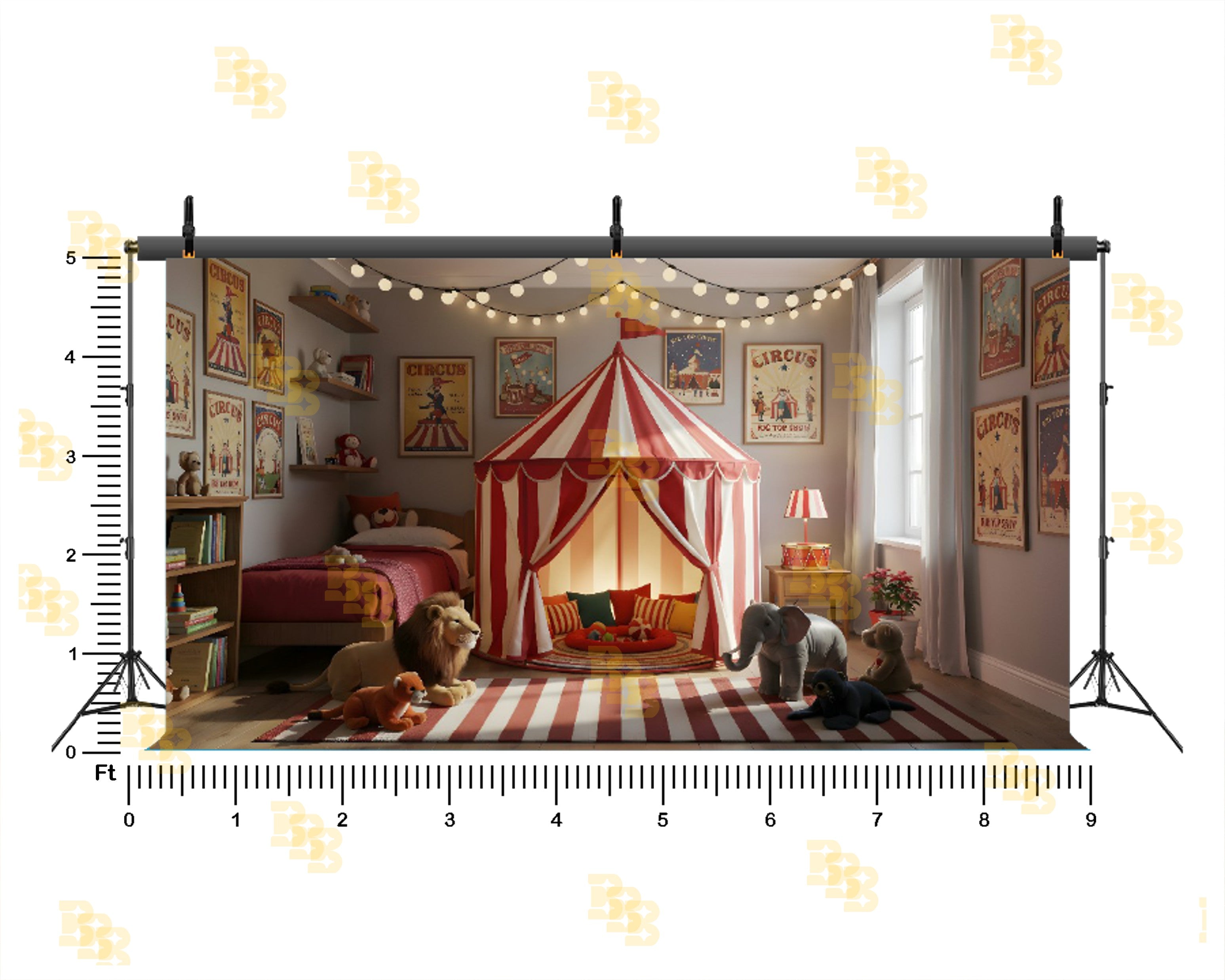 CIRCUS TENT PLAYROOM THEME SETUP FOR KIDS PHOTOGRAPHY