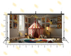 CIRCUS TENT KIDS ROOM THEME SETUP FOR KIDS PHOTOGRAPHY