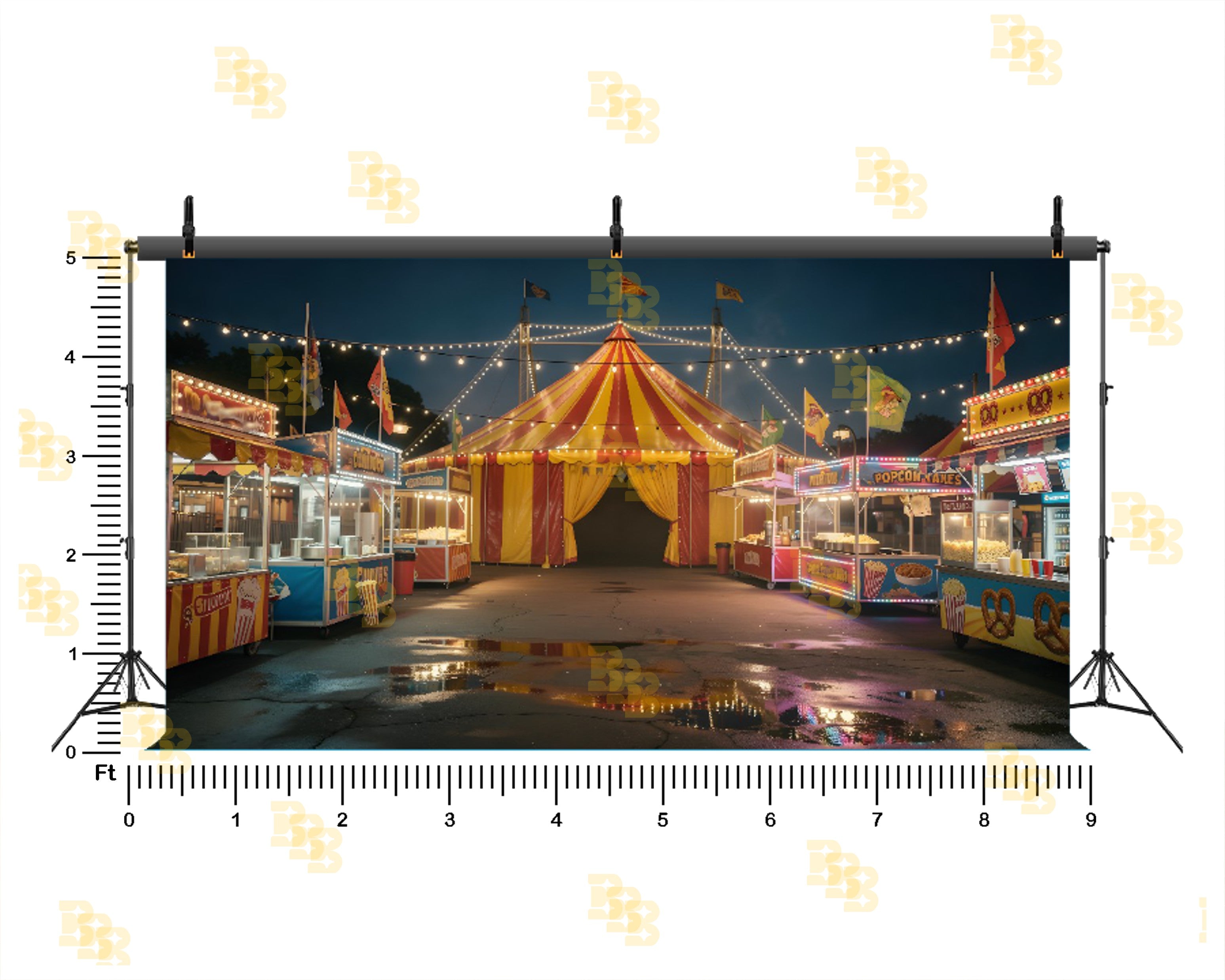 CARNIVAL CIRCUS NIGHT FAIR SETUP BACKDROP FOR EVENT & PORTRAIT PHOTOGRAPHY