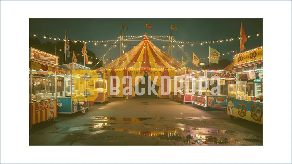 CARNIVAL CIRCUS NIGHT FAIR SETUP BACKDROP FOR EVENT & PORTRAIT PHOTOGRAPHY